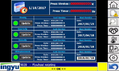 Service Log－APEX Series Crank Press Machine