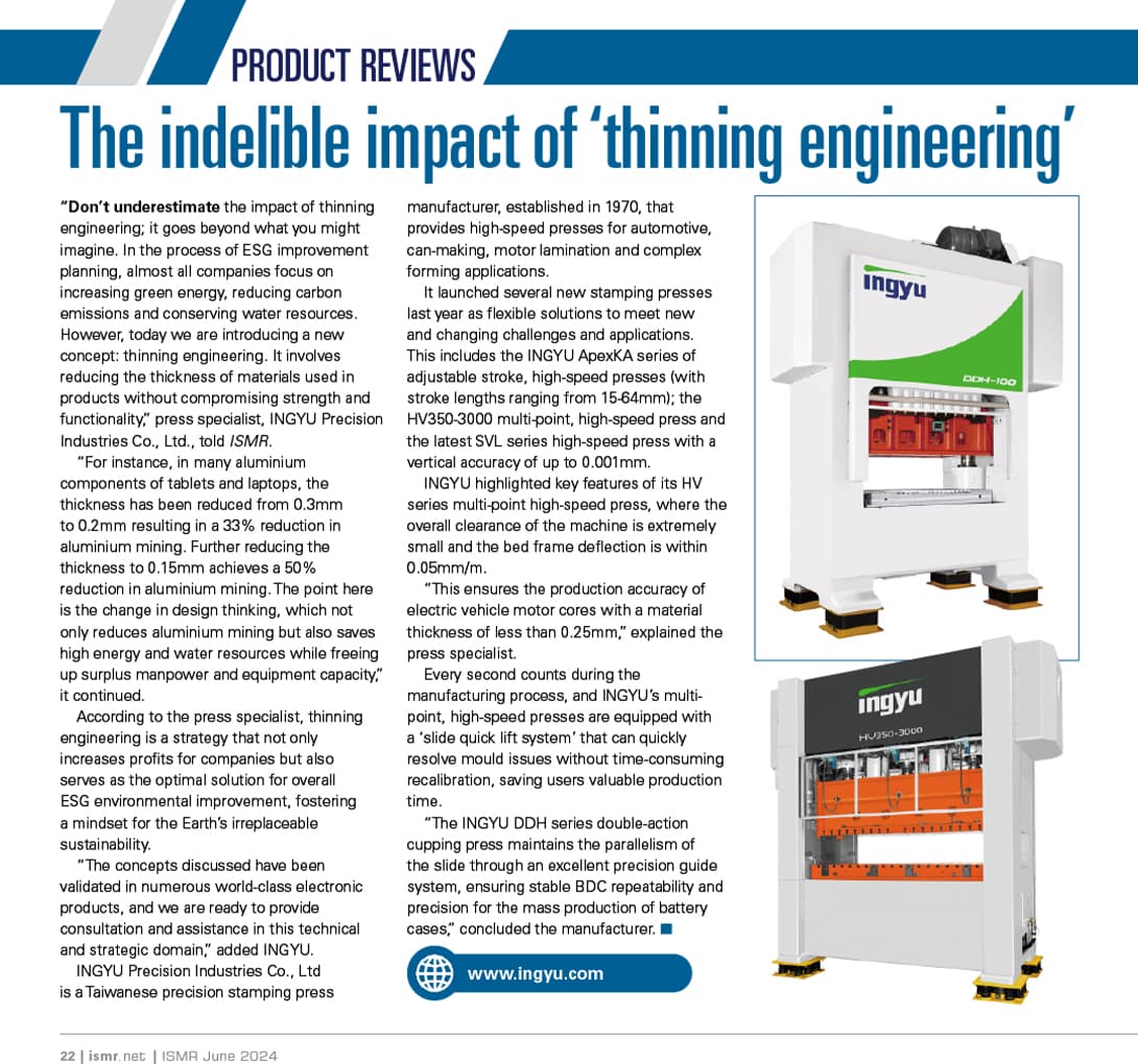 ISMR Magazine-INGYU Stamping Press